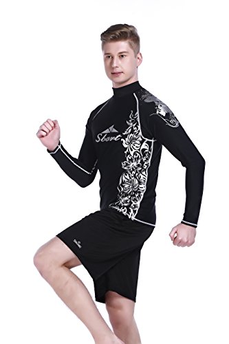image for MZ Garment Mens Rash Guard UV Sun Protection Basic Skins Long Sleeve C