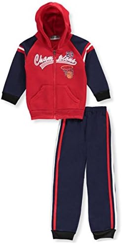 Victory League Little Boys' "Champions" 2-Piece Fleece Sweatsuit - gray multi,