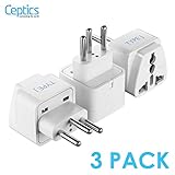 Ceptics Switzerland Travel Plug Adapter (Type J) - 3 Pack [Grounded & Universal] (GP-11A-3PK)