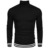 COOFANDY Men's Basic Ribbed Thermal Knitted Pullover Slim Fit Turtleneck Sweater
