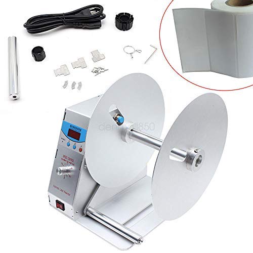 Automatic Label Rewinder Machine, Digital Automatic Label Tags Rewinder Speed Adjustable Rewinding Machine Printing Label Rewinder AC110V for Office Warehouse Production line (USA Stock)