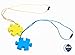Sensory Chew Necklace Premium Strength (2 Pack) for Boys, Girls, Kids and Adults. Great for Severe Chewers Autism, ADHD, Baby Teething, Silicone Puzzle Autism, Awareness Chewlery Yellow Blue