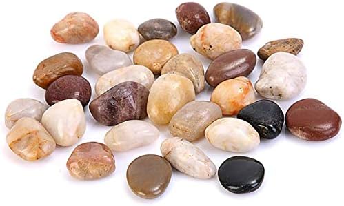 砂利 水槽 用飾り 底砂 人気の アクアリウム 石 40mm 彩り石 庭 ガーデン 天然五色石 観賞 魚 水族用品 1袋約1000ｇ