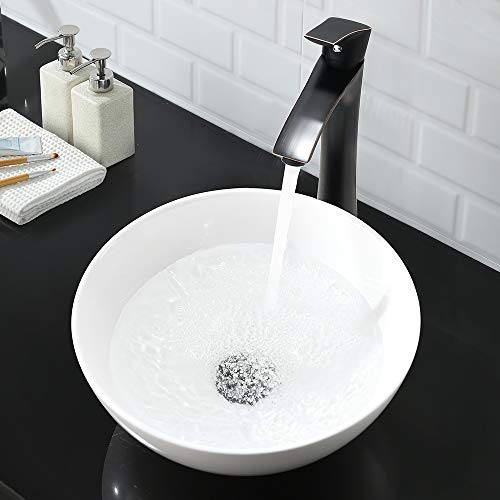 VASOYO 13"x13" Round Bathroom Sink Above Counter White Vessel Sink