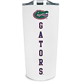Decorvo Officially Licensed Collegiate Stainless Steel Tumbler - Double Walled Insulated Travel Tumbler with Slide Lid - 18 oz (Florida - White)