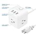 Cube Power Strip 3 Widely Outlet 3 USB Ports, TESSAN Small Desktop Charging Station, 5ft Extension Cord for Travel, Cruise Dorm Room, White