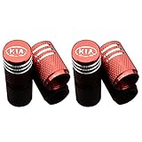EVPRO Valve Stem Caps for Car Tire Decorative 4 Pack Red Fit KIA Accessories