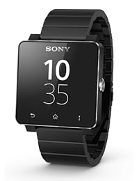 Sony Reloj Smart SW2 para teléfonos Android, correa de metal, Negro