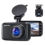 Dash Cam, APEMAN FHD 1440p & 1080p Dual Dash Camera for Cars Front and Rear DVR with IR Sensor, G-Sensor, WDR, Super Night Vision, Loop Recording, Parking Monitoring