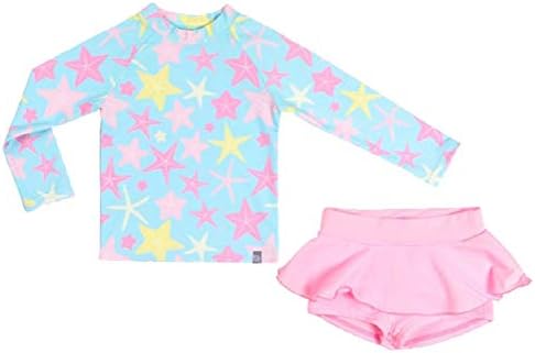 Baby Toddler Girls Two Pieces Swimsuit Long Sleeve Stripe Upf 50 Sun Protection Swimwear Beachwear Set Clothing Shoes Jewelry