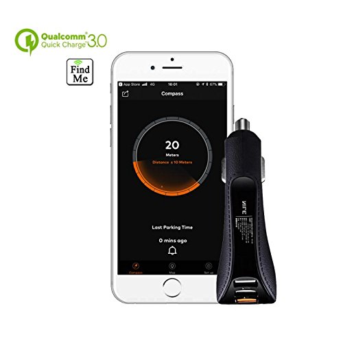 即日発送 Car Finderクイック充電器3 0 ブラック B077mkpx7h Androidセル携帯電話およびタブレット Ios Bluetooth保存駐車場場所スマート充電器車キットfor Usb車充電器gps車トラッカーwith Port 3 Spedal シガーソケットチャージャー Jurnal Ulb Ac Id
