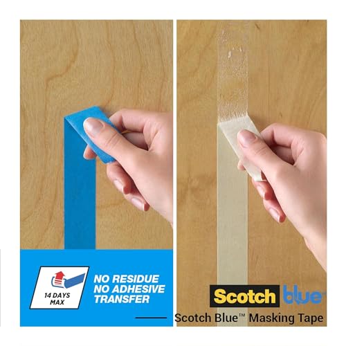 ScotchBlue Multi-Surface Premium Masking Tape, Pack of 3, 24 mm x 41 m, Scotch Adhesive Blue Painters Tape, For Painting and Decorating, Indoor & Outdoor, Sticks Well, 100% PEFC
