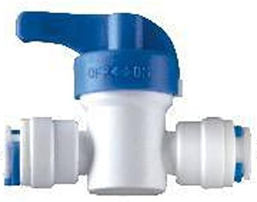 Realgoal 1/4 Inch x 1/4 Inch Tube Ball Valve Quick Connect Shut Off Quick Connector Tube Push Fittings for RO Water Reverse Osmosis Pure Filter System(Pack of 2)