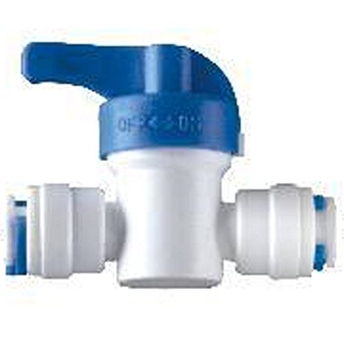 Realgoal 1/4 Inch x 1/4 Inch Tube Ball Valve Quick Connect Shut Off Quick Connector Tube Push Fittings for RO Water Reverse Osmosis Pure Filter System(Pack of 2)