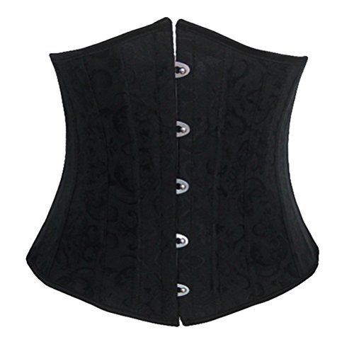 Lkous Women's 24pc Steel Boned Satin Underbust Waist Training Corset Shaper Bustier XL