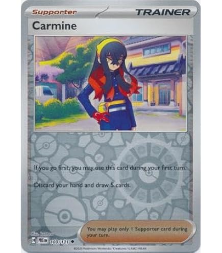 Amazon.com: Pokemon – Carmine 204/167 – Twilight Masquerade – Full Art  Suppoter Card – Secret Rare : Toys & Games
