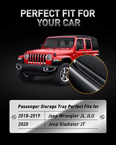 LESAUCE Passenger Storage Grab Tray Storage Organizer Box for 2018-2019 Jeep Wrangler JL JLU, 2020 Jeep Gladiator JT Interior Accessories
