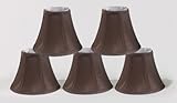 Urbanest Chandelier Lamp Shades 6-inch, Bell, Clip On, Chocolate (Set of 5)