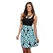 Wensltd Summer Sexy Women Damask Printing Sleeveless Evening Party Mini Club Dress Beach Dress (L, Blue)