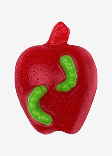 Giant "Cherry Apple" Gummy Apple! w/ Worm Giant Gummy Apple with Worm (7oz). gummy red apple(Cherry)