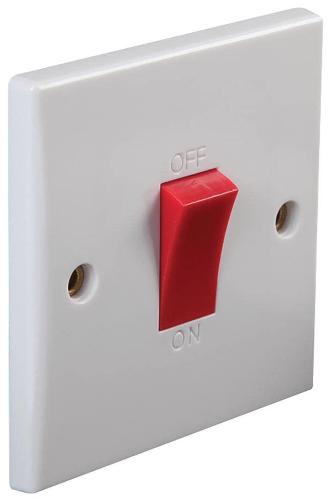 PRO ELEC PEL01399 1-Gang Rounded Edge DP Wall Switch, 45A, 250V