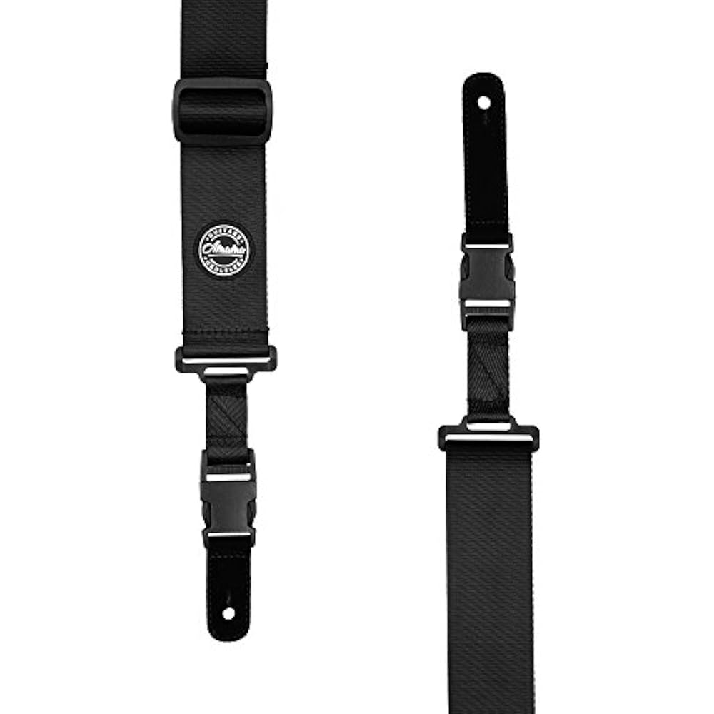 Straps Seatbelt Guitar With Clip Black Nylon For Acoustic, Electric And