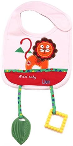 Baby Bibs with Teether Toy Lion Animal Style Waterproof Cloths Saliva Towel Style
