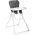 Joovy Nook High Chair Featuring Four-Position Adjustable Swing Open Tray, and Removable, Dishwasher-Safe Tray Insert for Easy Cleaning - Folds Down Flat for Easy Storage (Charcoal)