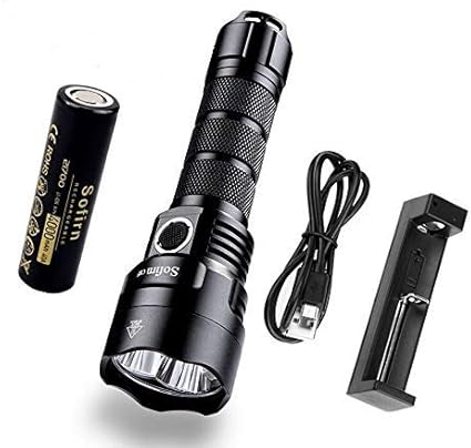 Amazon Led懐中電灯 Sofirn C8f フラッシュライト 米国製3xcree Xpl 最強 超高輝度 3500ルーメン 5段階のモード 無段階調光モード 軍用グレード アウトドア キャンプ 防災 防犯 停電 Usb充電器と電池付属 Sofirn 懐中電灯
