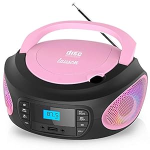 Lauson LLB999 Draagbare CD-Speler Multicolor LED-Verlichting, Digitale FM-Radio en LCD-Scherm | USB-Speler Speelt MP3…