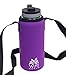 Insulated Water Bottle Carrier for Hydro Flask, Klean Kanteen - Neoprene Holder Case with Adjustable Shoulder Strap - fits 18oz, 21oz, 32oz, 40oz bottles, Purple 18oz