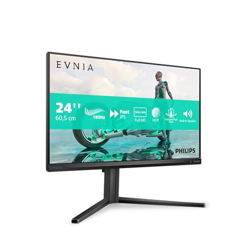 Philips Gaming Monitor 24M2N3200AM 23.8 pollici, 1920x1080, FHD, 180Hz, Fast IPS Panel, 0.5ms MPRT, Speakers, Height Adjustment, (HDMI2x 2.0 DP 1x 1.4) Adaptive Sync, HDR10, G-Sync Comp., Grigio Scuro