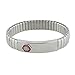 1928 Jewelry Silver-Tone Stainless Steel Large Medical Alert ID Stretch Bracelet
