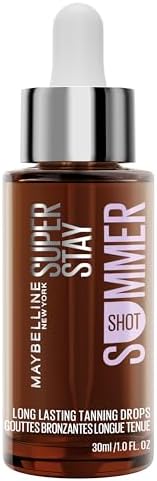 Gotas de bronzeamento New York Superstay Summer Shot, bronzeado construível, durabilidade de 96 horas, resultado natural e uniforme