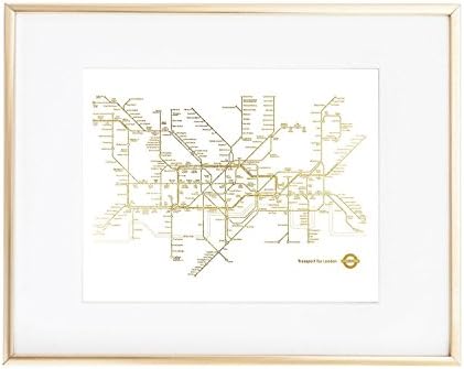 London Underground Map GB Great Britain Gold Foil Art Wall Print poster 0415