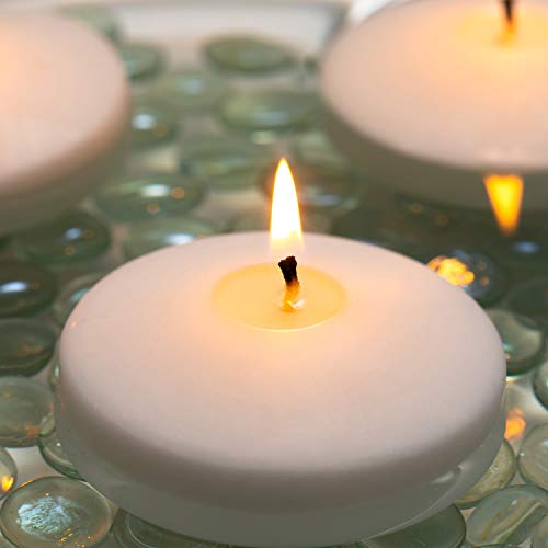 White Floating Candles, 3 Inch Unscented Candle Discs Perfect for