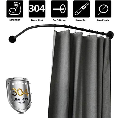 L Shaped Tension Shower Rod Extra Large Dish Drying Rack