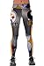 COCOLEGGINGS Ladies Wide Waistband Steelers Print Yoga Pants Leggings Grey XL