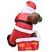 4 Foot Inflatable Santa Santa LED Light Up Christmas Xmas Inflatable Rooftop Santa Santa Carry Gift Bag for Blow Up Yard Decoration, Indoor Outdoor Garden Christmas Decoration