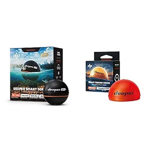 Deeper Pro Plus Smart Détecteur De Poissons Sans Fil Wlan Avec Gps Intégré & Couvercle Pour La Pêche Nocturne Deeper…