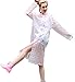 Aircee (TM) Transparent Women Ladies Rainwear Dots Style Hooded Jacket Long Raincoat (L, Pink Snow)