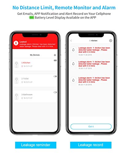 image for Govee WiFi Water Detector, 100dB Loud Audio Water Leak Detector Wirele