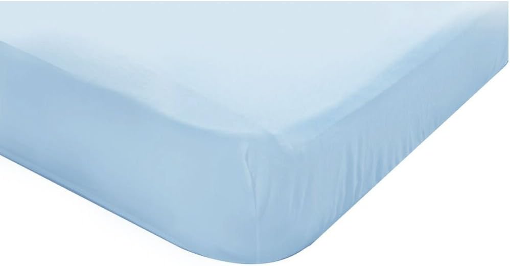Jersey Knit Fitted Sheets Cot Bed (75" X 33") (Blue)