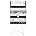 MyGift 4-Tier Wall Mounted Black Metal Hanging Jewelry Organizer with 18 Hooks, Earring Holder and Necklace, Bracelet Display Rack