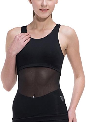 FITN Woman Sleeveless Yoga Tank Top Tights Sports Tops Fitness Shirt Black M