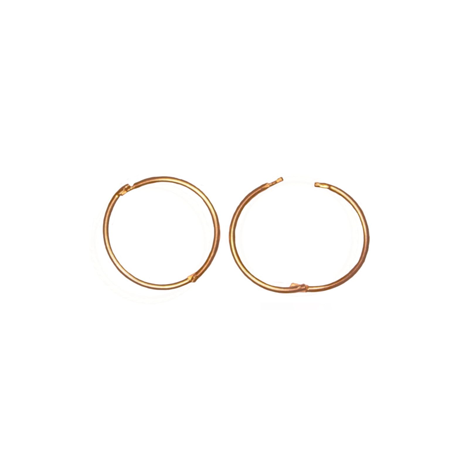 Arranview Jewellery Pair of 9ct yellow gold hinged hoop earrings. 14mm across.
