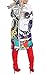 Pxmoda Women Patchwork Printed Back Denim Jacket (S, Blue)