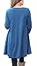 Floral Find Women Long Sleeve A-line Tunic Top Scoop Neck Loose Fit Blouse Shirt Flowy Layered Hem (Blue, XX-Large)