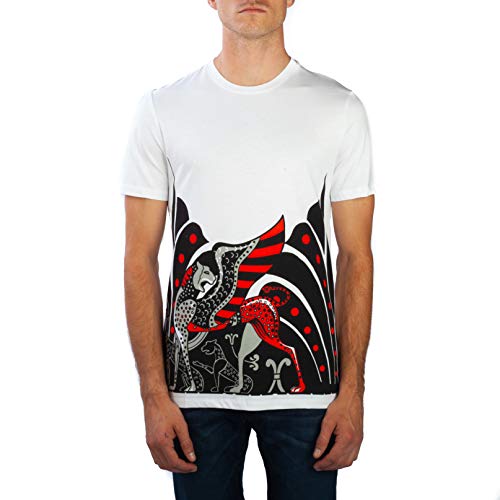 Versace Collection Men's Cotton Animal Logo Crewneck T-Shirt White