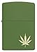 Zippo Green Matte Marijuana Leaf Pocket Lighter